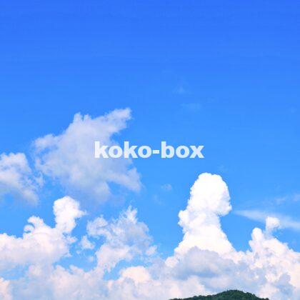 夏の日の青い空と入道雲の縦写真